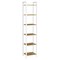 Narrow 6 Tier Bookshelf Tall Bookcase Honey Brown-Cloud White Industrial Style Storage Shelf Steel Frame Space Saving Living Room Bedroom